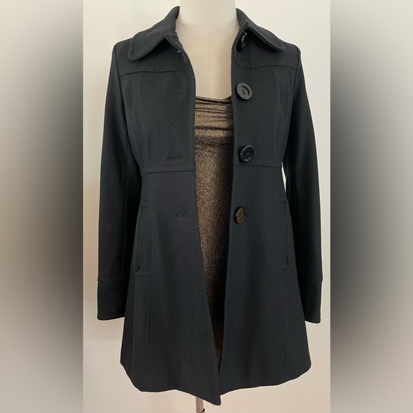 Anthro Tulle | Wool Blend Long Coat | Black | Women’s L - Picture 1 of 6